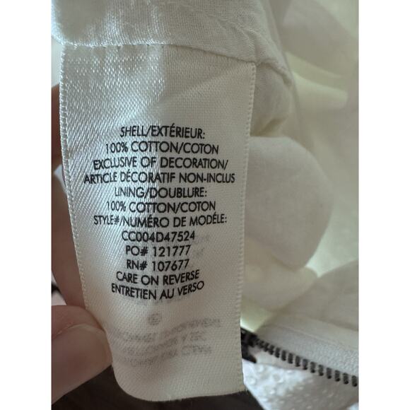 Alice & Olivia White Eyelet Mini Dress Lined Sz 8 - Picture 8 of 9